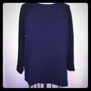 JCrew navy and black blouse